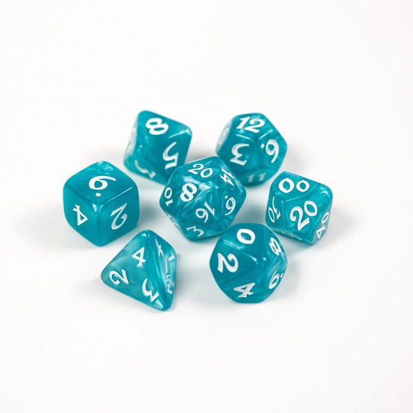 7 Piece RPG Set - Elessia Essentials - Teal with White