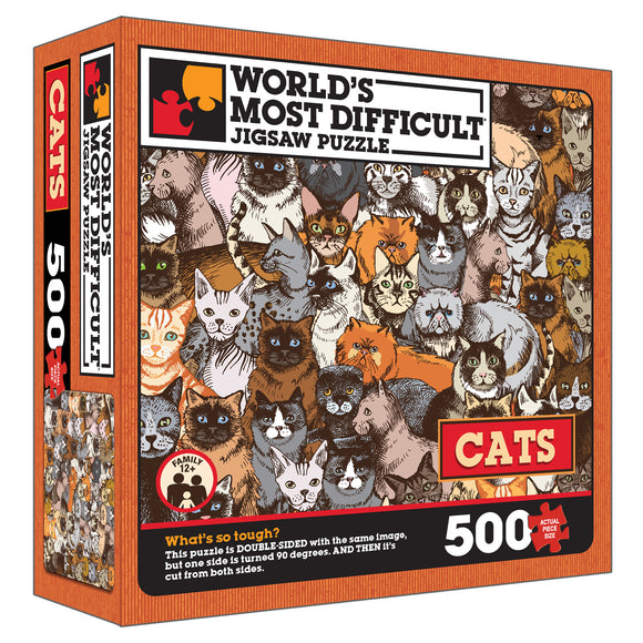 World’s Most Difficult Jigsaw Puzzle – Cats – Double Sided Puzzle – 15 in