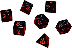 Dungeons & Dragons RPG: Heavy Metal Dice - Poly Black and Red Set (7)